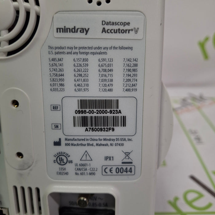 Mindray Datascope Accutorr V Vital Signs Monitor