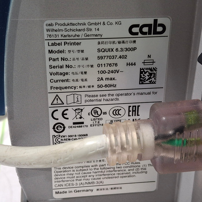 cab SQUIX 6.3/300P Thermal Label Printer
