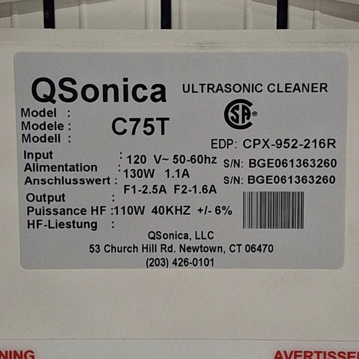 Qsonica C75T Ultrasonic cleaner