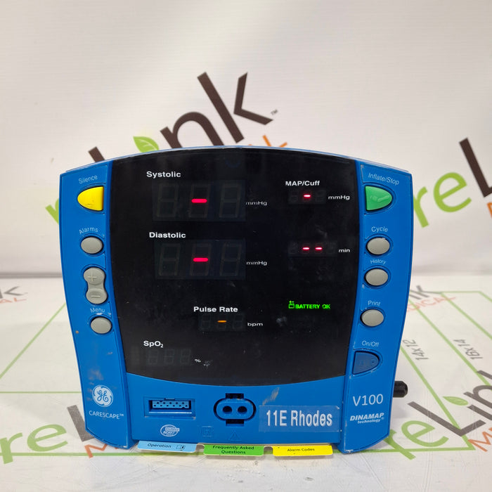 GE Healthcare Dinamap V100 - NIBP, SpO2 Vital Signs Monitor