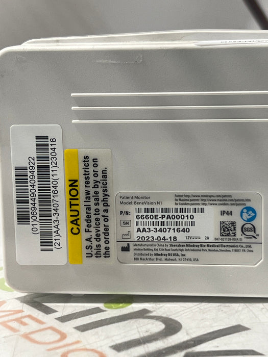 Mindray Benevision N1 Nellcor Transport Monitor