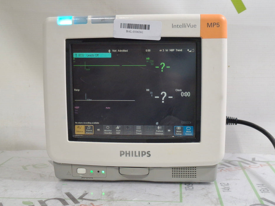 Philips Intellivue MP5 - ECG, Fast SpO2, NIBP Patient Monitor