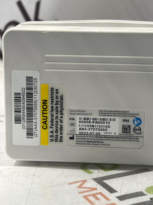 Mindray Benevision N1 Nellcor Transport Monitor