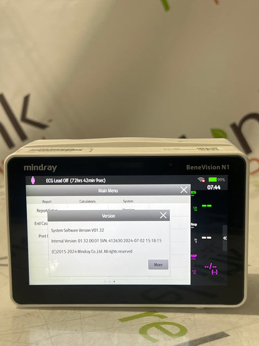 Mindray Benevision N1 Nellcor Transport Monitor