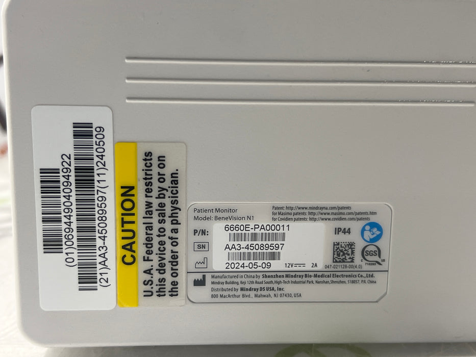 Mindray Benevision N1 Nellcor Transport Monitor