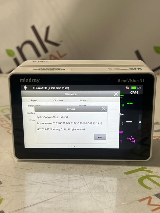 Mindray Benevision N1 Nellcor Transport Monitor