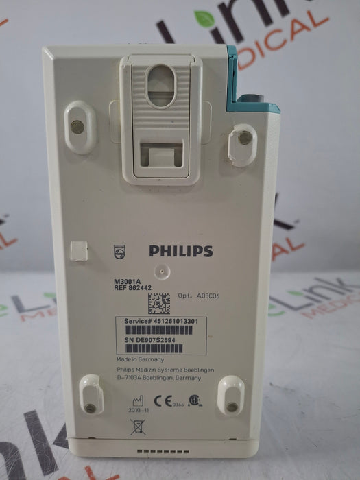 Philips M3001A-A01C06 Fast SpO2, NIBP, ECG, Temp, IBP MMS Module
