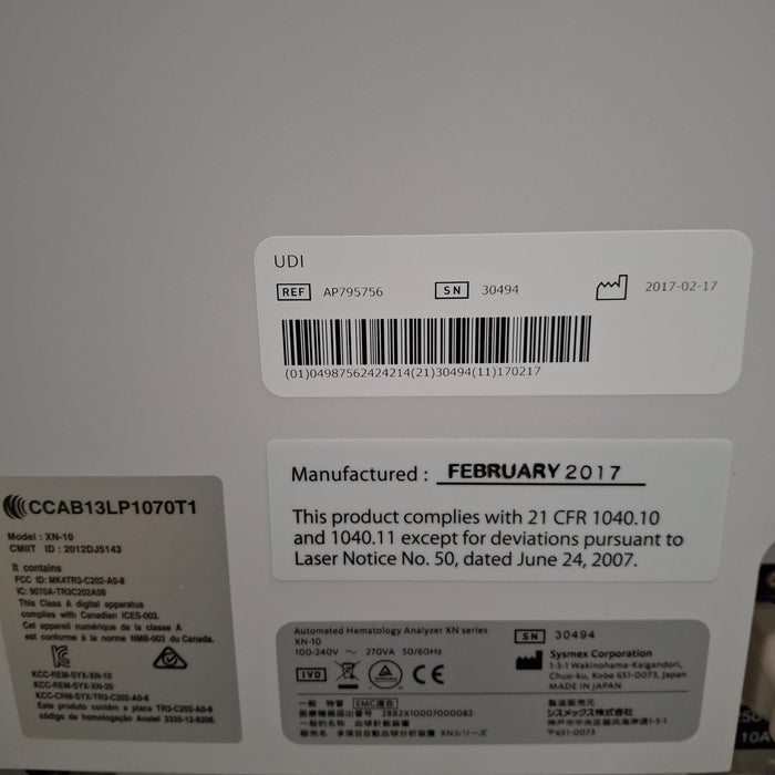 Sysmex XN-10 Hematology Analyzer