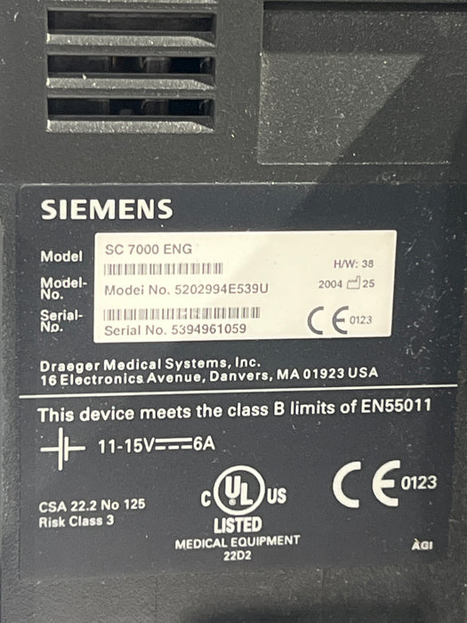 Siemens SC 7000 Patient Monitor