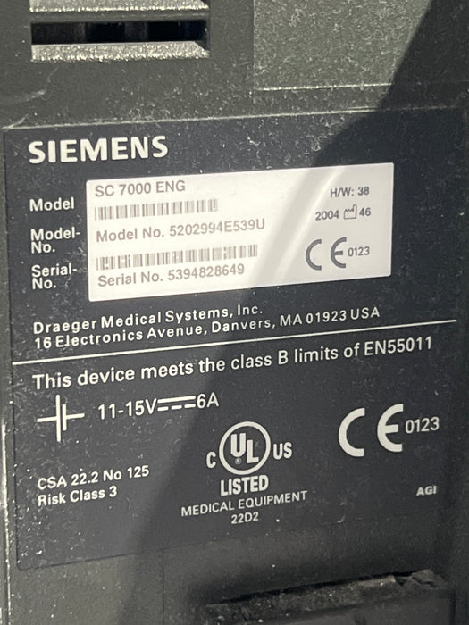 Siemens SC 7000 Patient Monitor