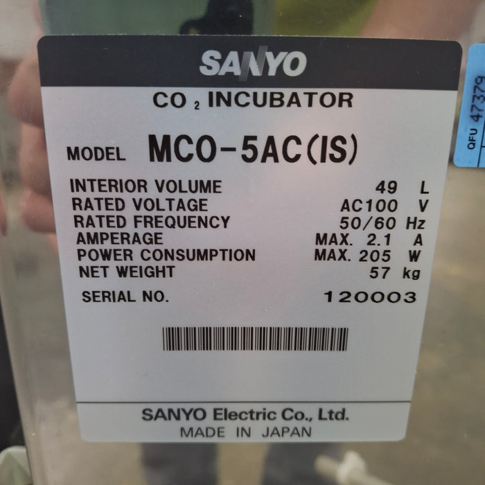 Sanyo MCO-5AC (IS) CO2 Incubator