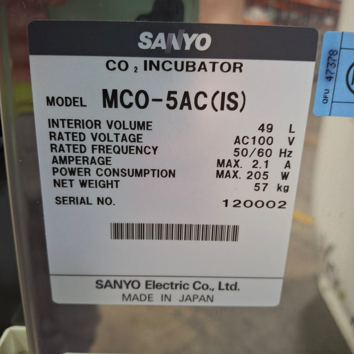 Sanyo MCO-5AC (IS) CO2 Incubator