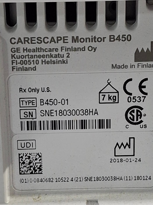 GE Healthcare Carescape B450 Patient Monitor