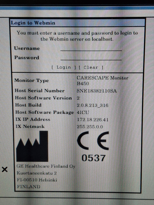 GE Healthcare Carescape B450 Critical Care Patient Monitor