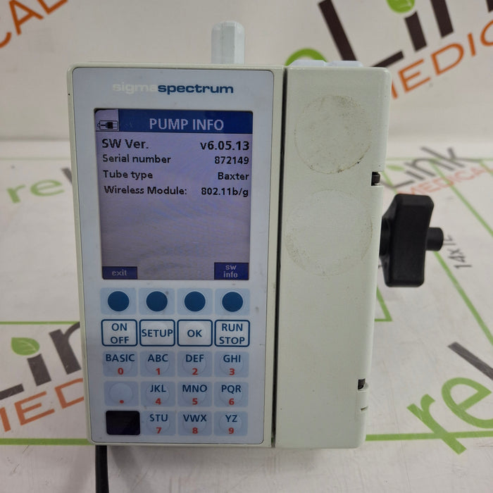 Baxter Sigma Spectrum 6.05.13 with B/G Battery Infusion Pump