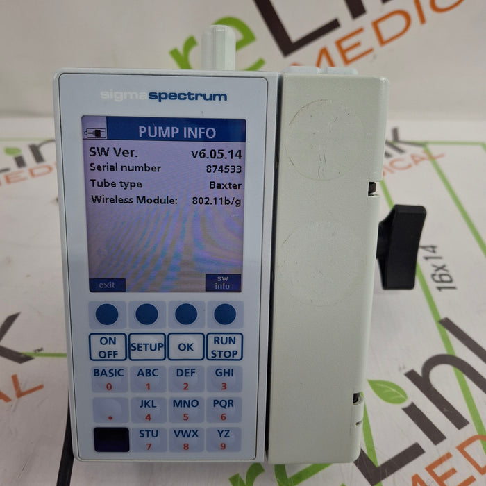 Baxter Sigma Spectrum 6.05.14 with B/G Battery Infusion Pump