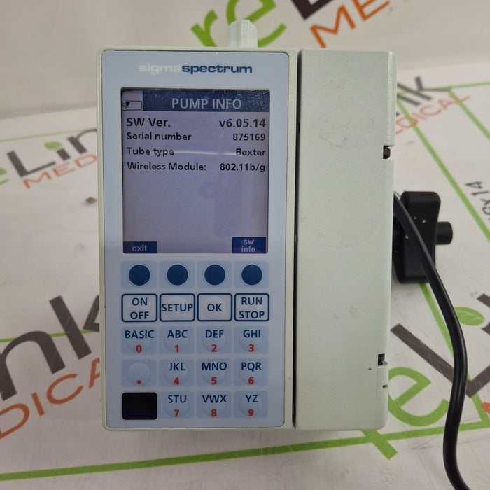 Baxter Sigma Spectrum 6.05.14 with B/G Battery Infusion Pump