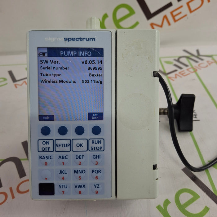 Baxter Sigma Spectrum 6.05.14 with B/G Battery Infusion Pump