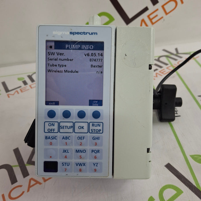 Baxter Sigma Spectrum 6.05.14 with B/G Battery Infusion Pump