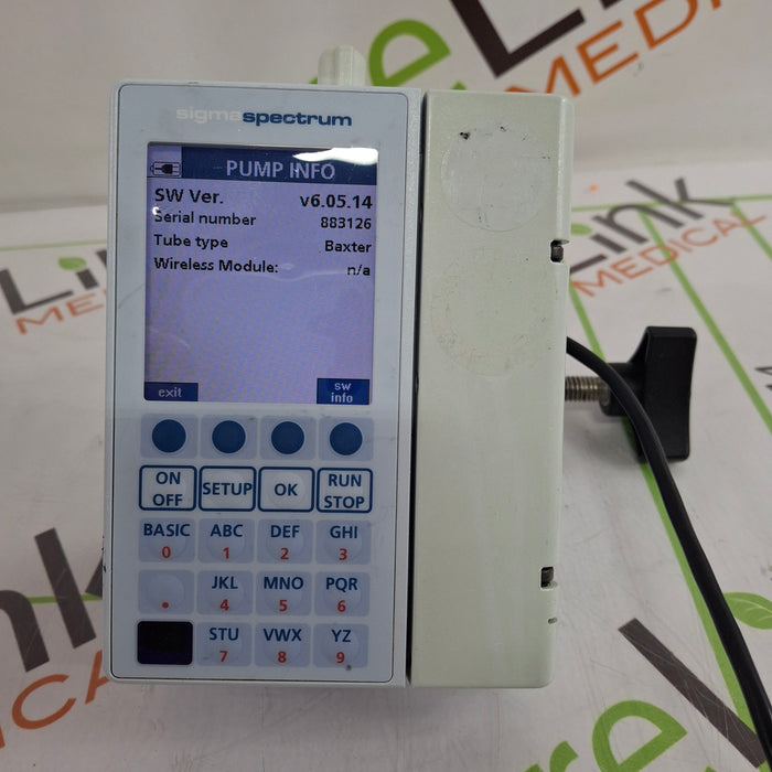 Baxter Sigma Spectrum 6.05.14 with B/G Battery Infusion Pump