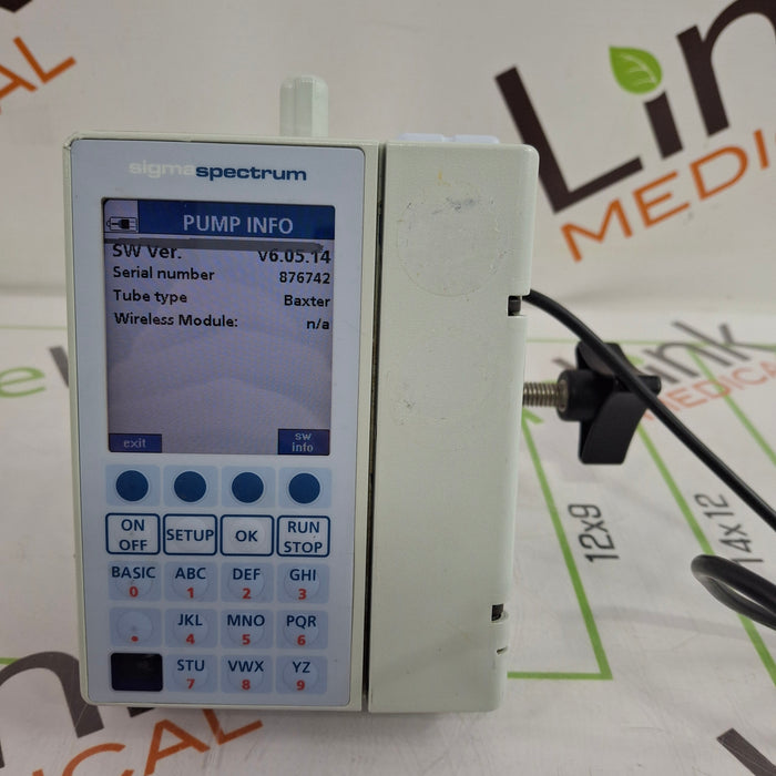 Baxter Sigma Spectrum 6.05.14 with B/G Battery Infusion Pump