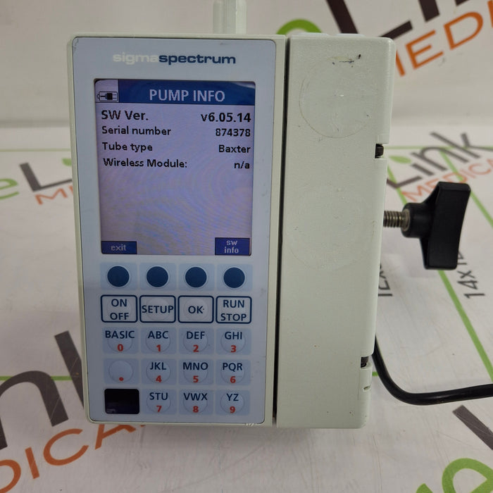 Baxter Sigma Spectrum 6.05.14 with B/G Battery Infusion Pump