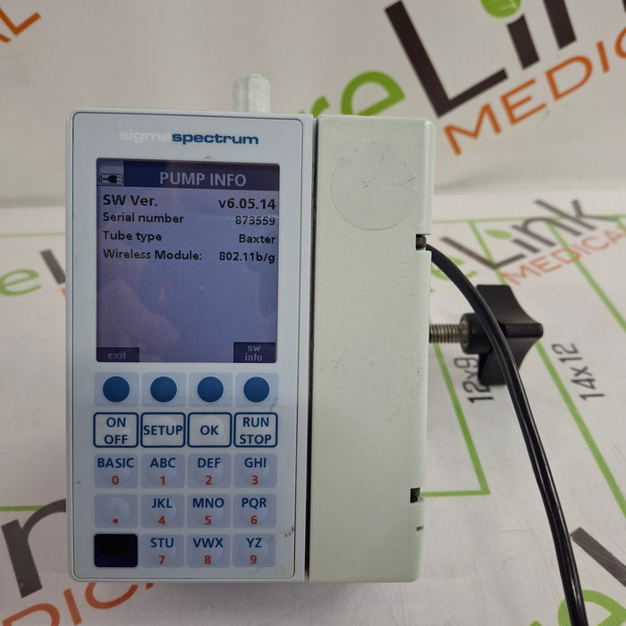 Baxter Sigma Spectrum 6.05.14 with B/G Battery Infusion Pump