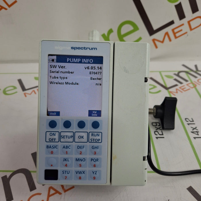 Baxter Sigma Spectrum 6.05.14 with B/G Battery Infusion Pump