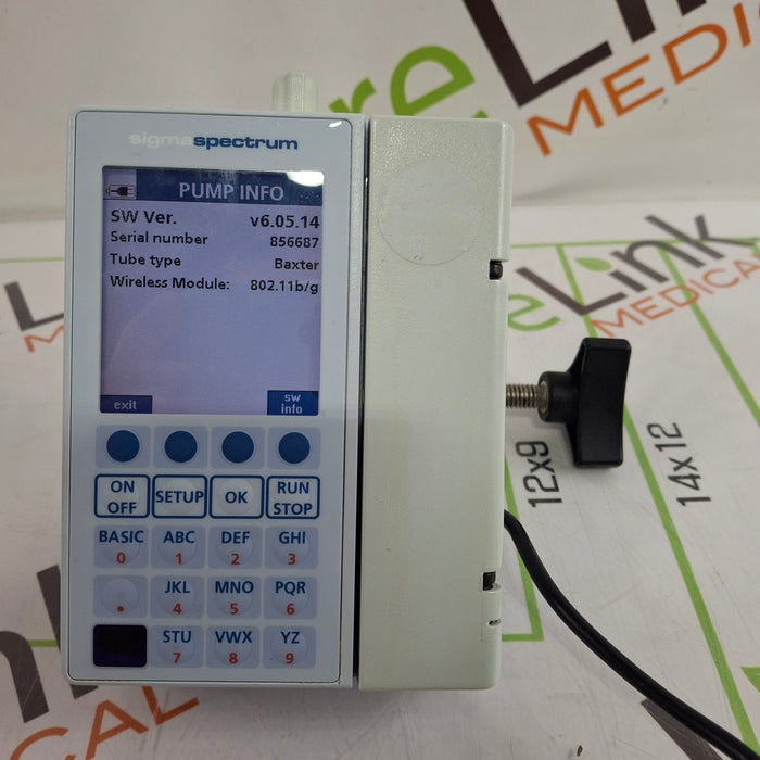 Baxter Sigma Spectrum 6.05.14 with B/G Battery Infusion Pump