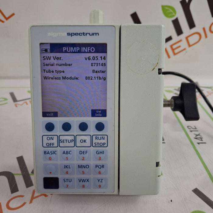 Baxter Sigma Spectrum 6.05.14 with B/G Battery Infusion Pump