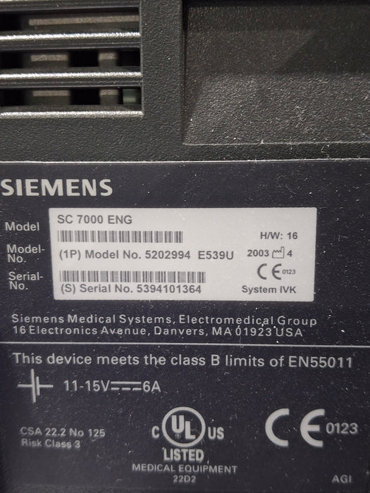 Siemens SC 7000 Patient Monitor