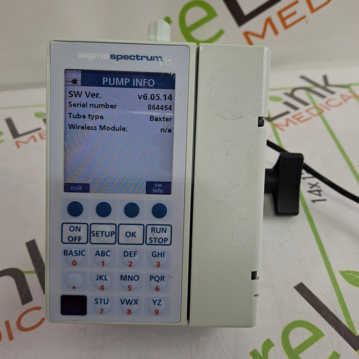 Baxter Sigma Spectrum 6.05.14 with B/G Battery Infusion Pump