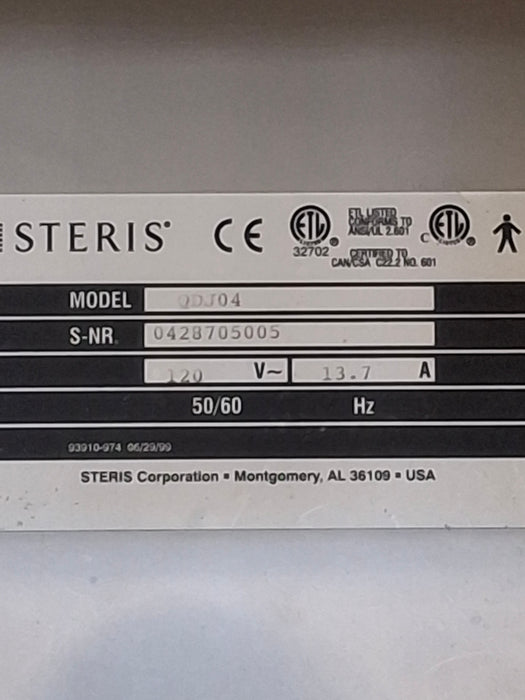 Steris QDJ04 Dual Compartment Warming Cabinet