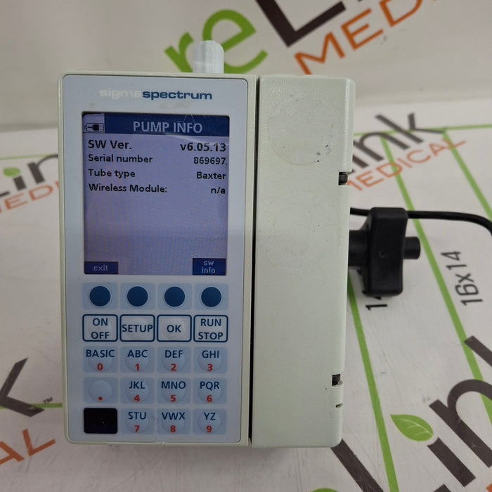 Baxter Sigma Spectrum 6.05.13 with B/G Battery Infusion Pump