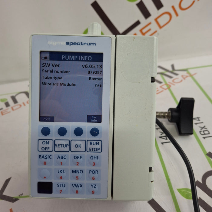 Baxter Sigma Spectrum 6.05.13 with B/G Battery Infusion Pump