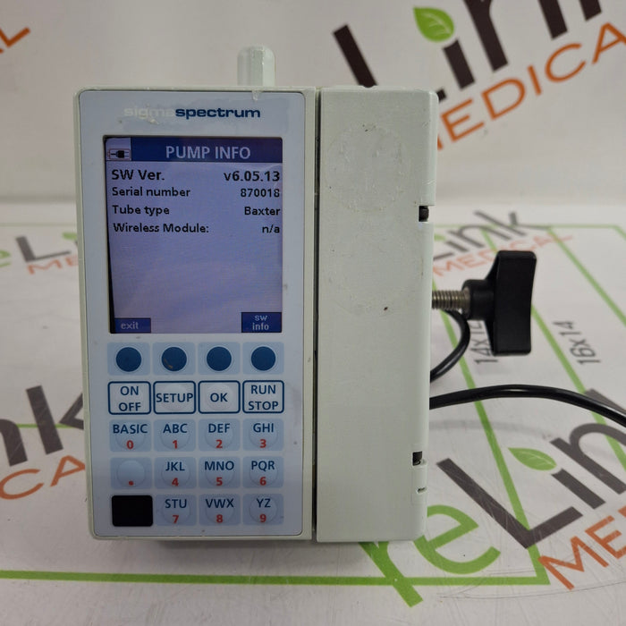 Baxter Sigma Spectrum 6.05.13 with B/G Battery Infusion Pump