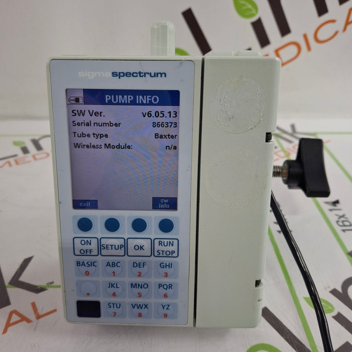 Baxter Sigma Spectrum 6.05.13 with B/G Battery Infusion Pump