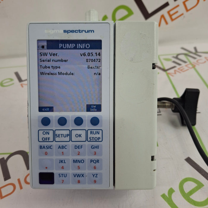 Baxter Sigma Spectrum 6.05.14 with B/G Battery Infusion Pump
