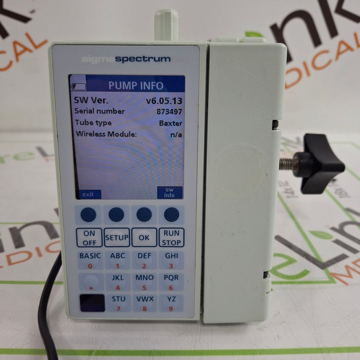 Baxter Sigma Spectrum 6.05.13 with B/G Battery Infusion Pump