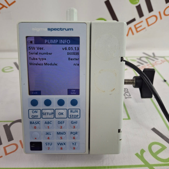 Baxter Sigma Spectrum 6.05.13 with B/G Battery Infusion Pump