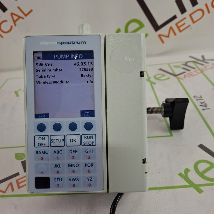 Baxter Sigma Spectrum 6.05.13 with B/G Battery Infusion Pump