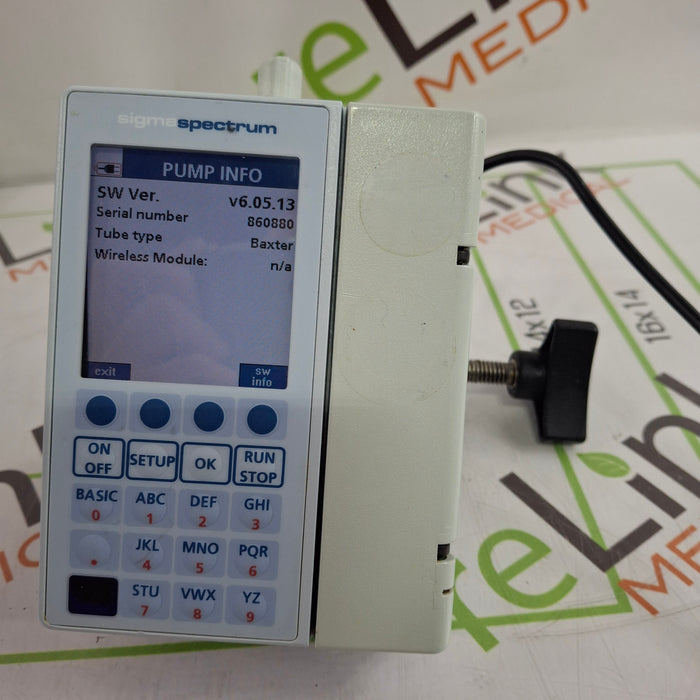 Baxter Sigma Spectrum 6.05.13 with B/G Battery Infusion Pump