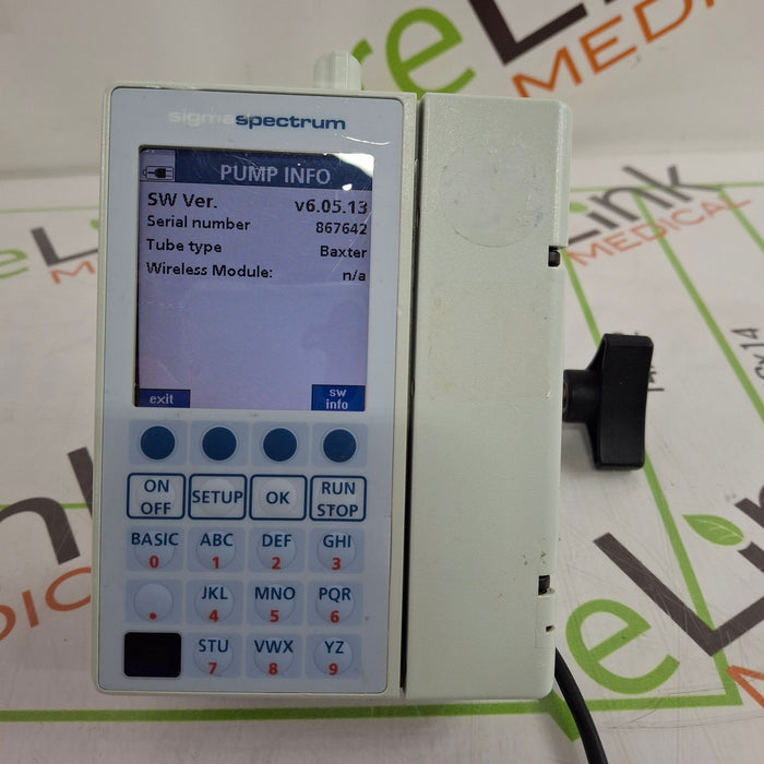 Baxter Sigma Spectrum 6.05.13 with B/G Battery Infusion Pump