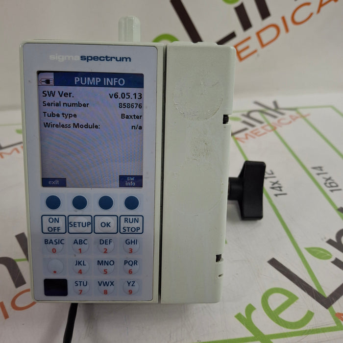 Baxter Sigma Spectrum 6.05.13 with B/G Battery Infusion Pump