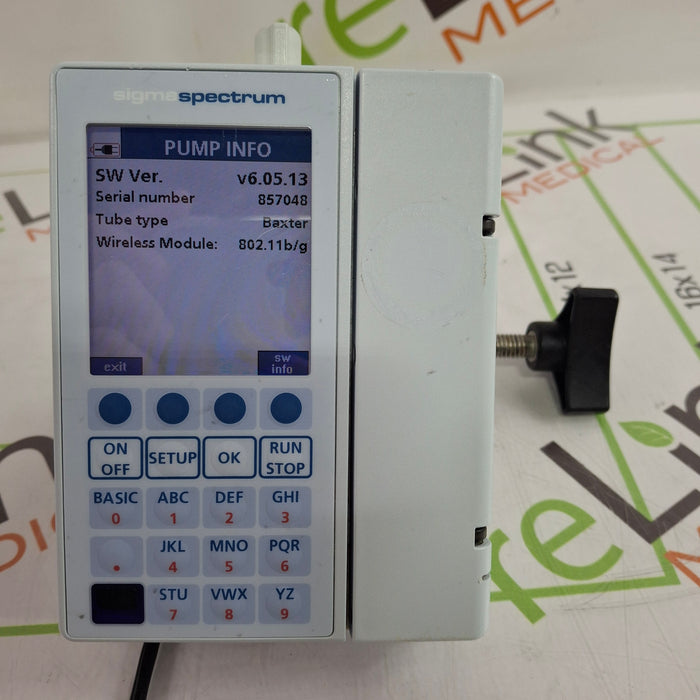 Baxter Sigma Spectrum 6.05.13 with B/G Battery Infusion Pump