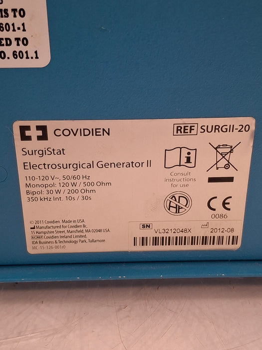 Covidien Valleylab Surgistat II Electrosurgical Unit