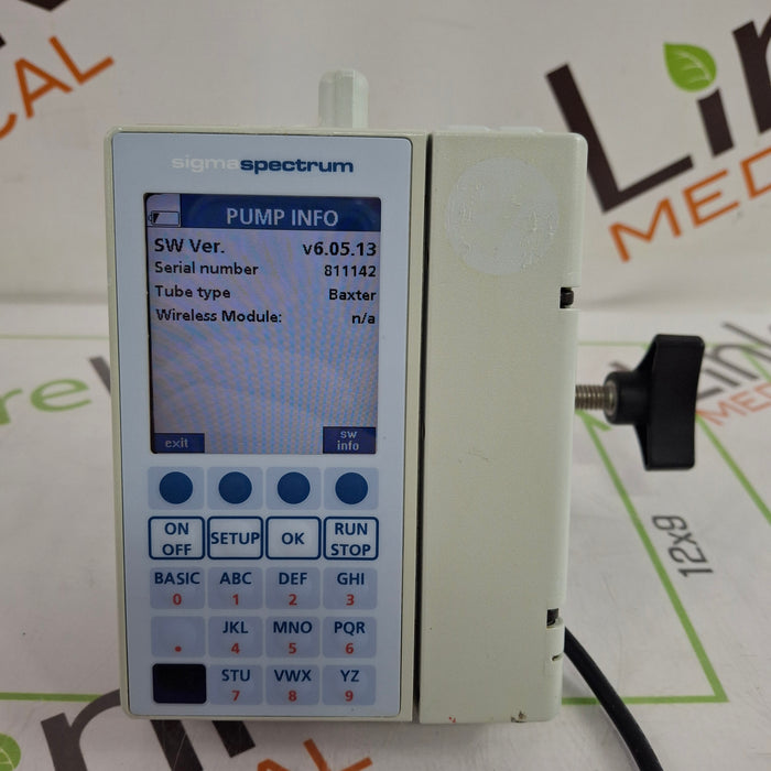 Baxter Sigma Spectrum 6.05.13 with B/G Battery Infusion Pump