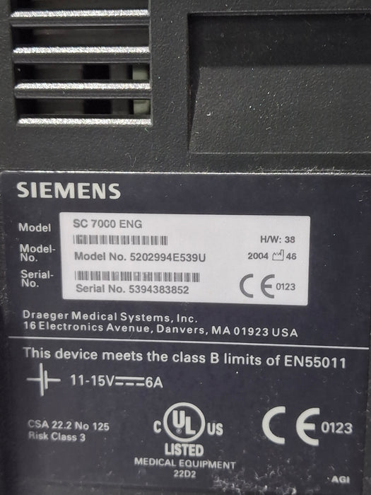 Siemens SC 7000 Patient Monitor