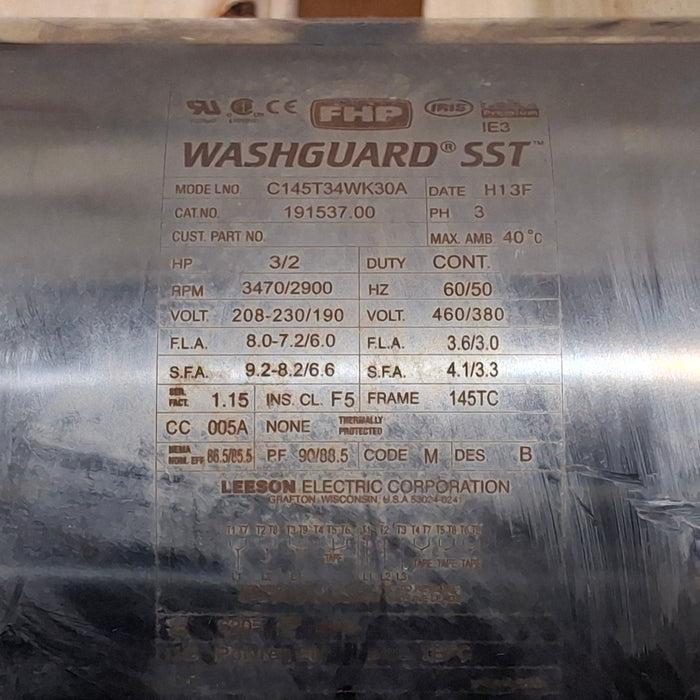 Leeson Electric Washguard SST Stainless Steel Motor