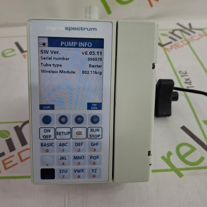 Baxter Sigma Spectrum 6.05.11 with B/G Battery Infusion Pump